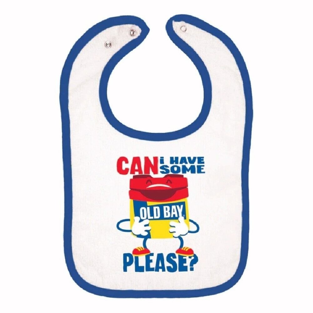 Can I Have Some Old Bay Please Cotton Baby Bib - NEW Fast Ship